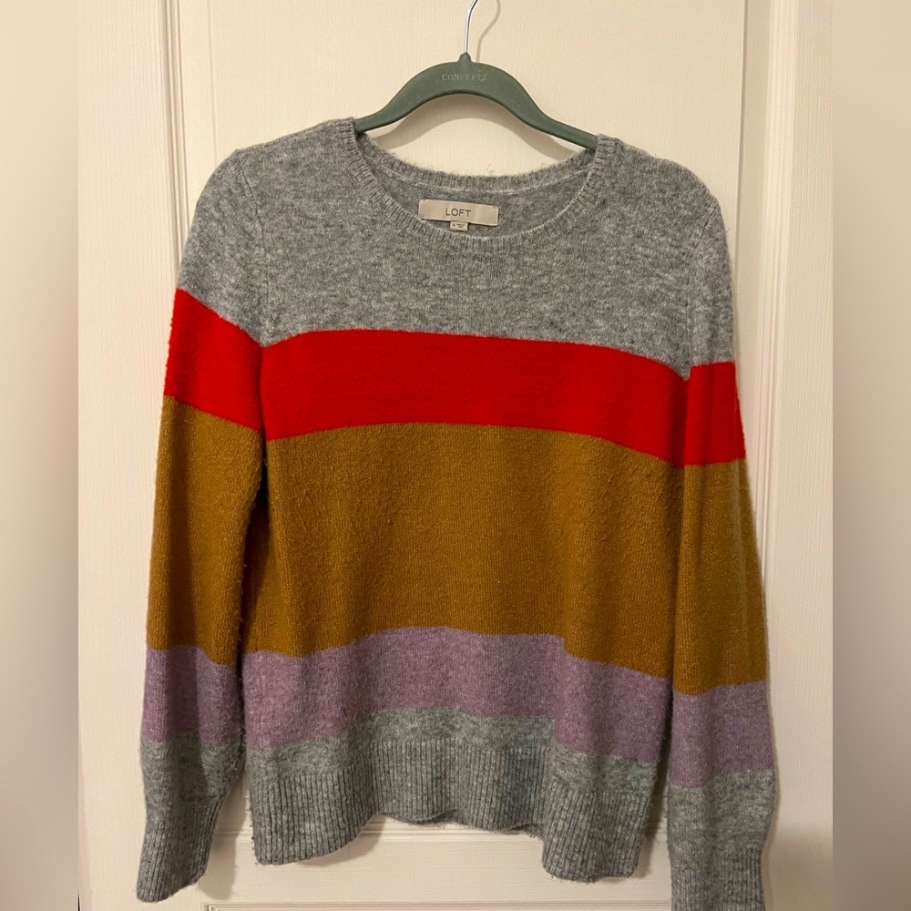 Ann Taylor Loft striped crewneck sweater